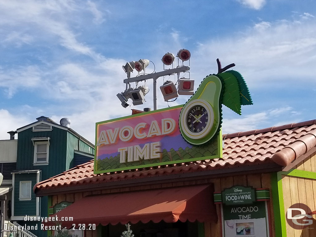 Avocado Time Marketplace sign (the clock does tell the current time)