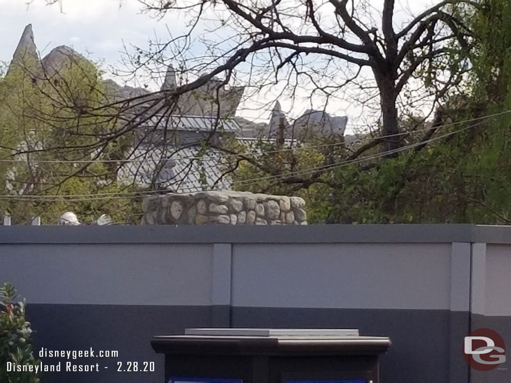 A stone facade has been added to the entrance column along the parade route.