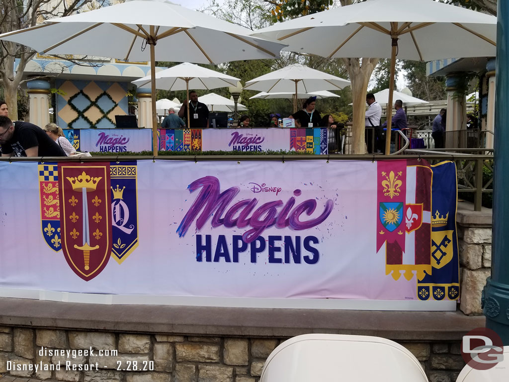 It was broadcaster day so there were tables set up for live broadcasts on the terraces.