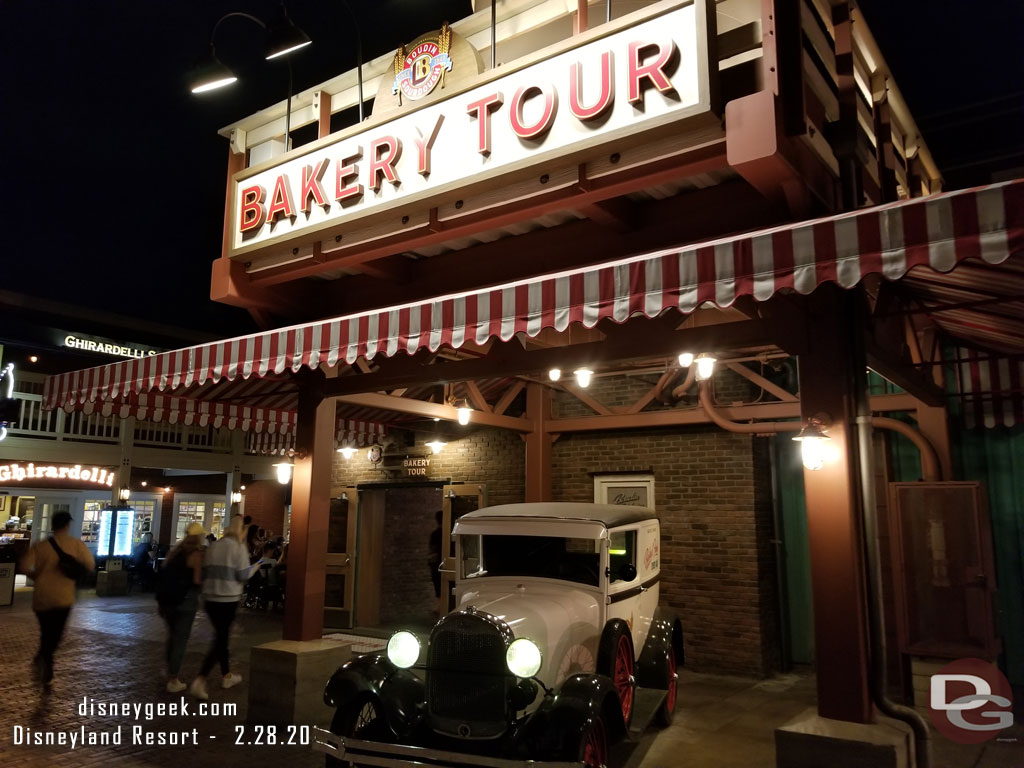 The Bakery Tour returned last week from a renovation project. They worked on the kitchen, not the attraction portion it appears.