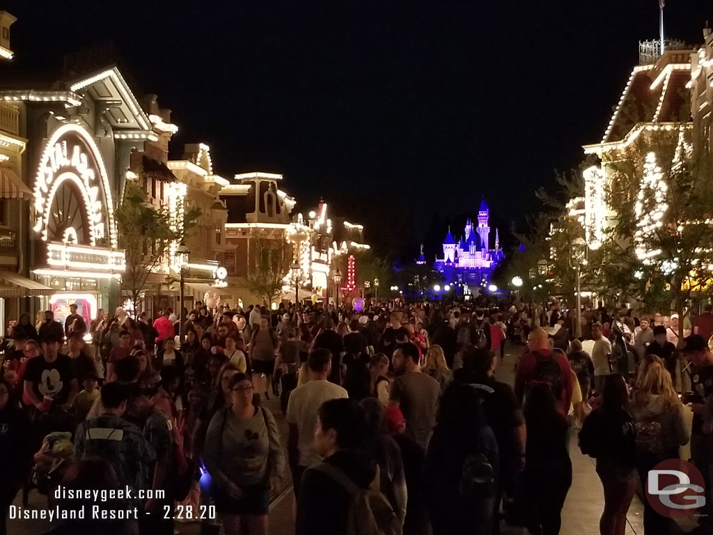 Returned to Disneyland. Main Street USA at 8:54pm