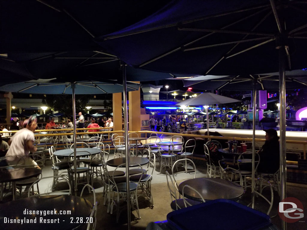 Tomorrowland Terrace was quiet this evening with nothing scheduled.