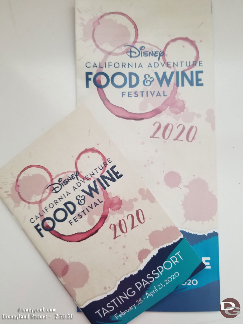 2020 Disney California Adventure Food & Wine Festival guide and tasting passport