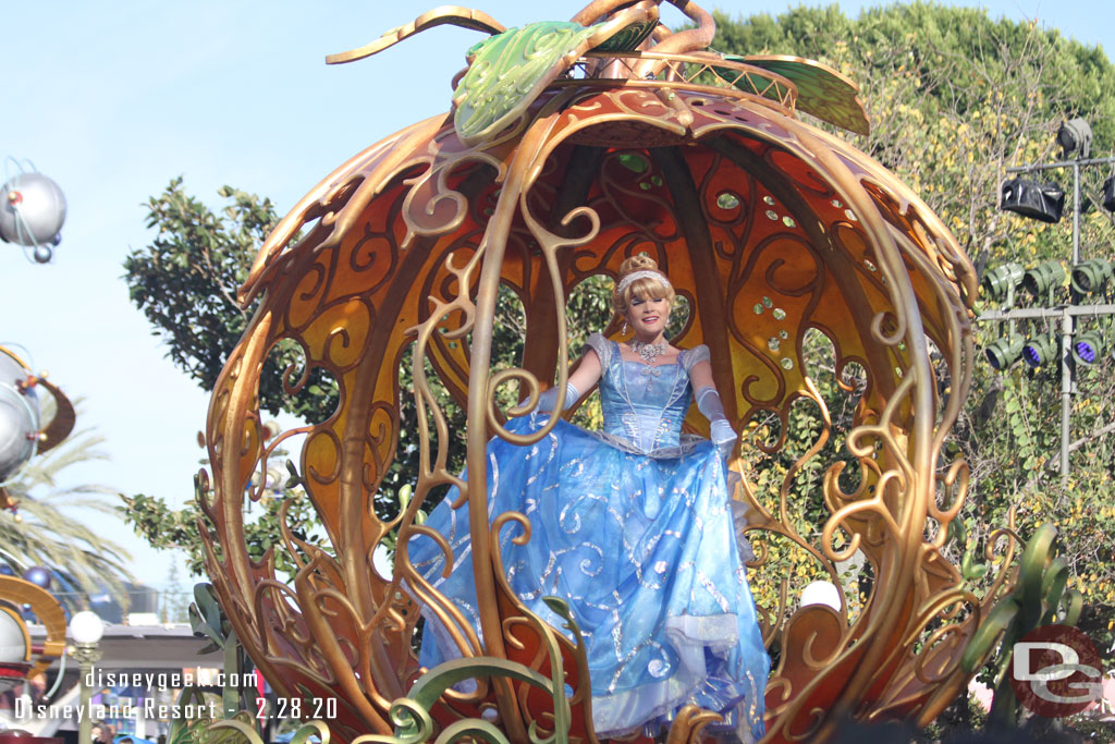 Cinderella in a pumpkin float