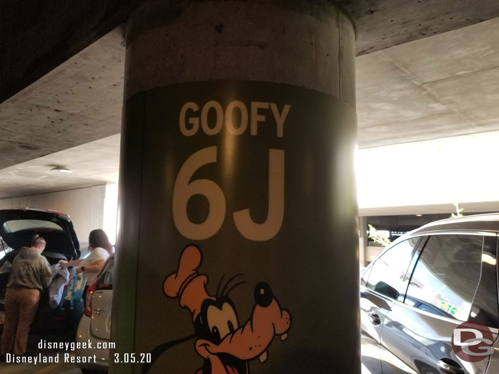 I returned to the parking structure at 2:32pm and this time ended up on Goofy on the far side.