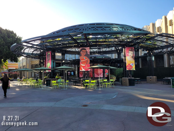 The seating area is promoting the Ultimate Princess Celebration that is going on.