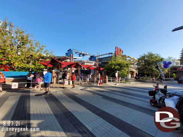 The WEB Slingers attraction entrance across the walkway.