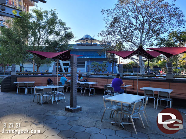 Patio seating on this side.