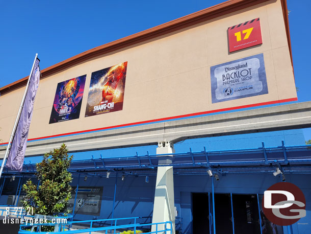 Stage 17 houses the Disneyland Backlot Premiere Shop featuring Avengers merchandise right now.