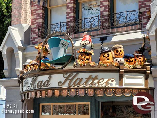 Pumpkins are up on Main Street USA as the park prepares for Halloween that officially starts next Friday.