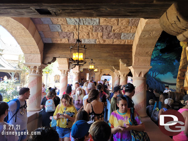 If you are looking for distancing there is none in Fantasyland queues 