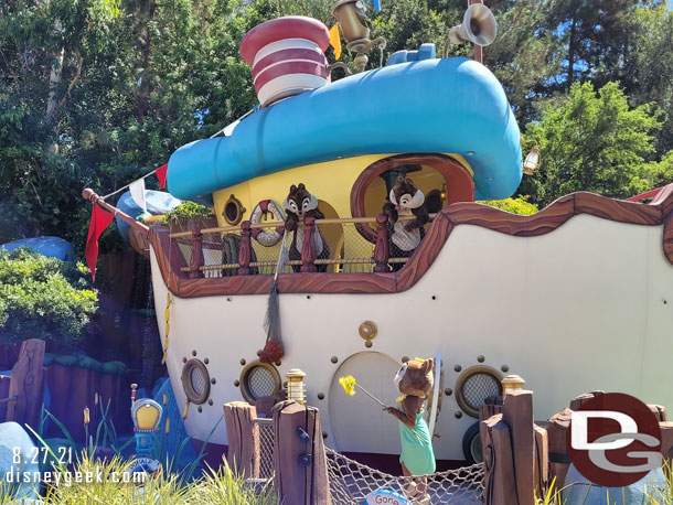 Chip, Dale and Clarice at Donald's Boathouse.