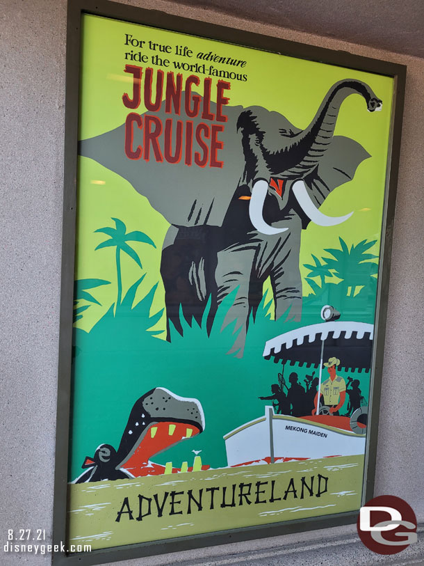 Jungle Cruise attraction poster as I headed for the park exit.