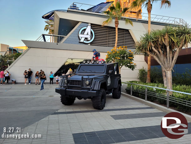 Captain America greeting guests.