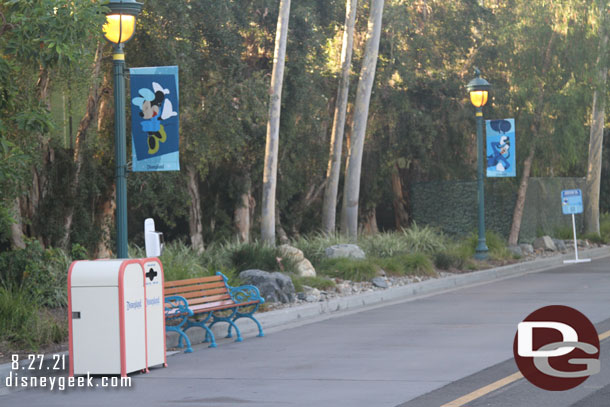 Along the way are benches, trash cans and hand sanitizer.  