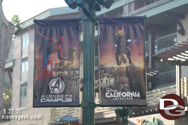 More Avengers Campus banners.