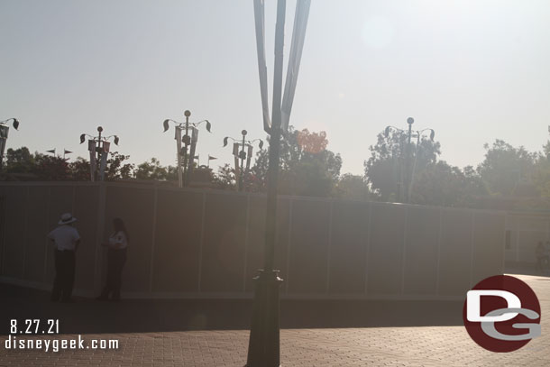 Walls up in the center of the Esplanade, wonder if they are finally switching out the pavement there that becomes slippery when wet.