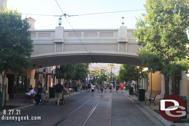 You could walk the street and guests were held on Hollywood Blvd, up the parade route by Avengers Campus and in Grizzly Recreation Area.