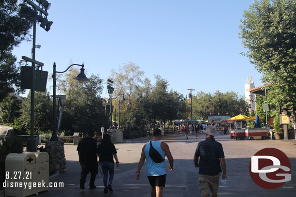 Most guests marched up the parade route to Cars Land or Pixar Pier.