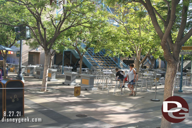 The Hyperion queue space is turned into a dining area.