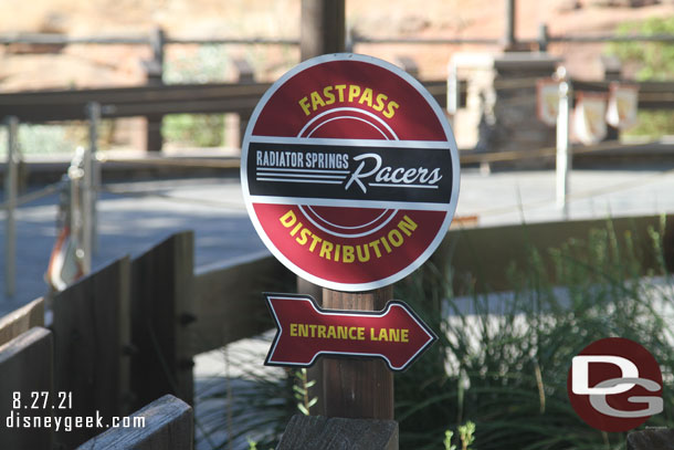 Plenty of FastPass signage still up at both parks.