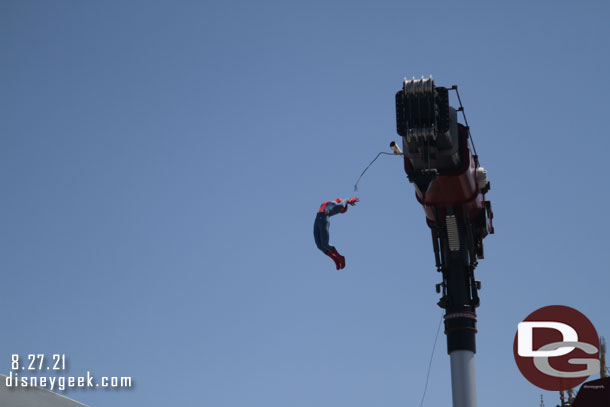 I went back and watched the Amazing Spider-Man again.  Here is a series of shots of the stunt robot in action.