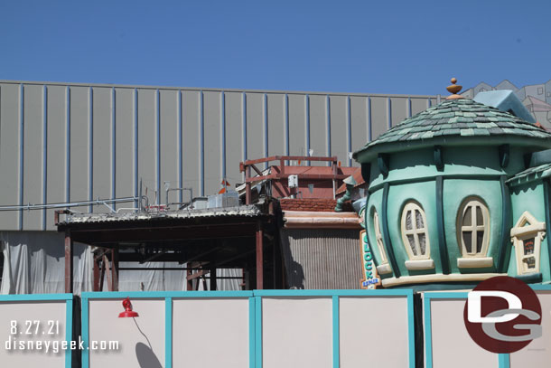 The Five and Dime facade has been removed to make way for the new attraction entrance/exit facade.