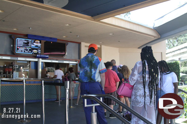 Only one window was open to take walk up orders and the line had several guests in it.