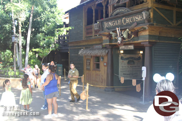 Jungle Cruise was also temporarily closed. The Jungle Cruise issue appeared to be in the queue I saw custodial in there working as I walked by and boats were still operating.