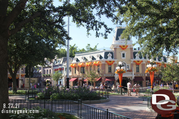 In Town Square for the nightly Flag Retreat.