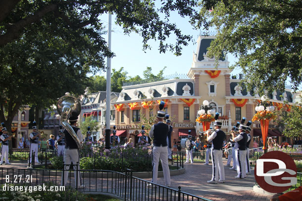 The Disneyland Band performing.  The Dapper Dans do not return until next week.