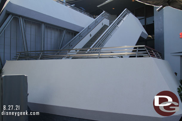 The Space Mountain queue emergency stairs have been completed.