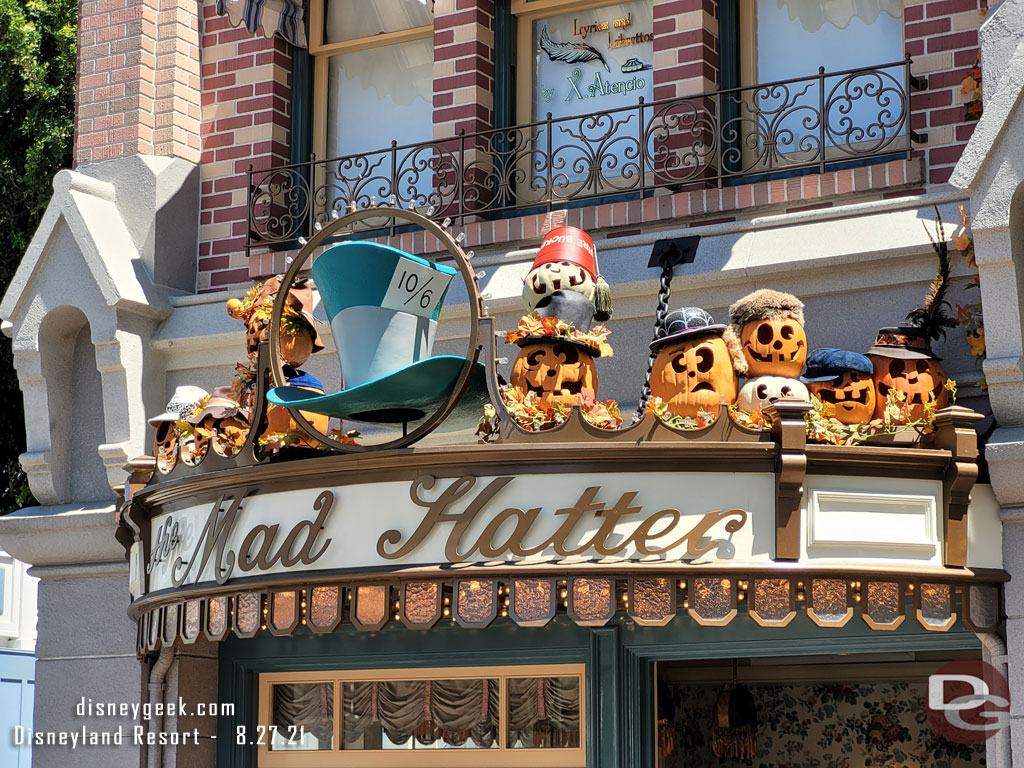 Pumpkins are up on Main Street USA as the park prepares for Halloween that officially starts next Friday.