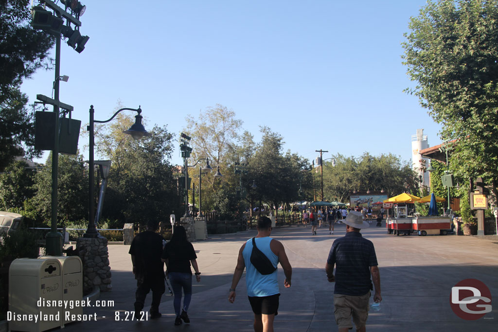 Most guests marched up the parade route to Cars Land or Pixar Pier.