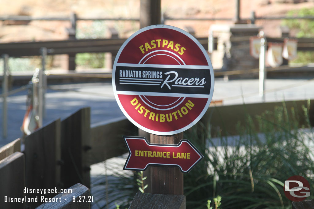 Plenty of FastPass signage still up at both parks.