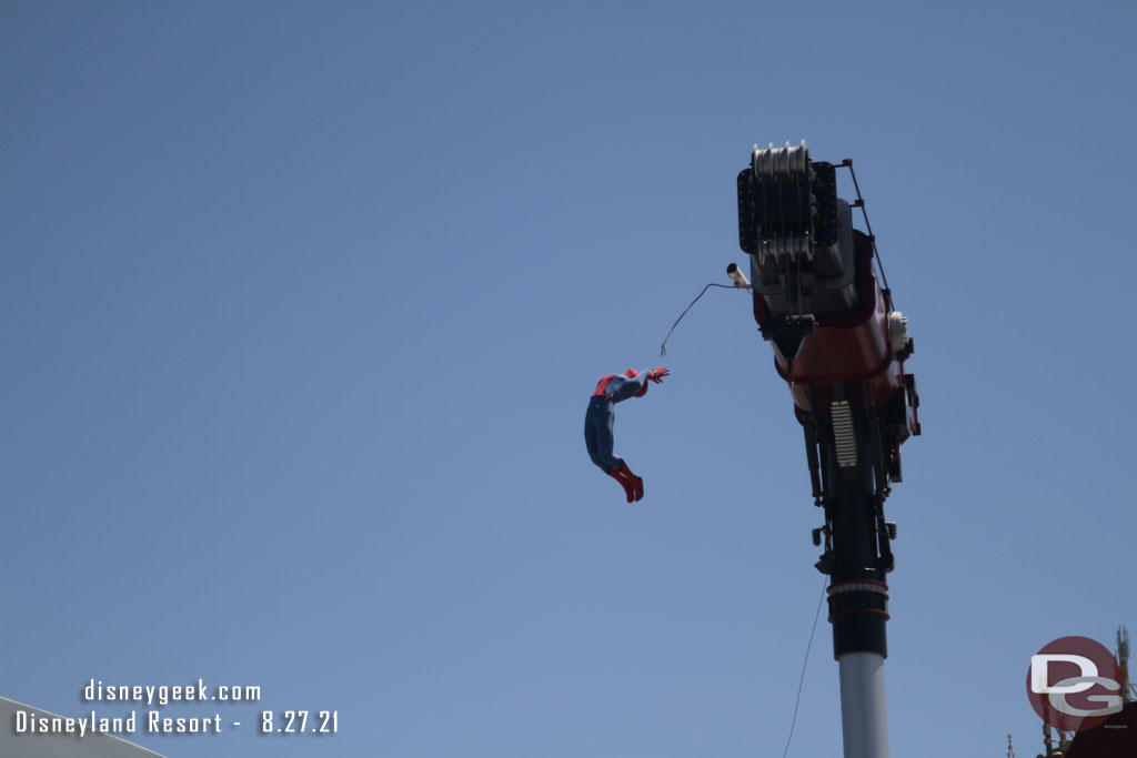 I went back and watched the Amazing Spider-Man again.  Here is a series of shots of the stunt robot in action.