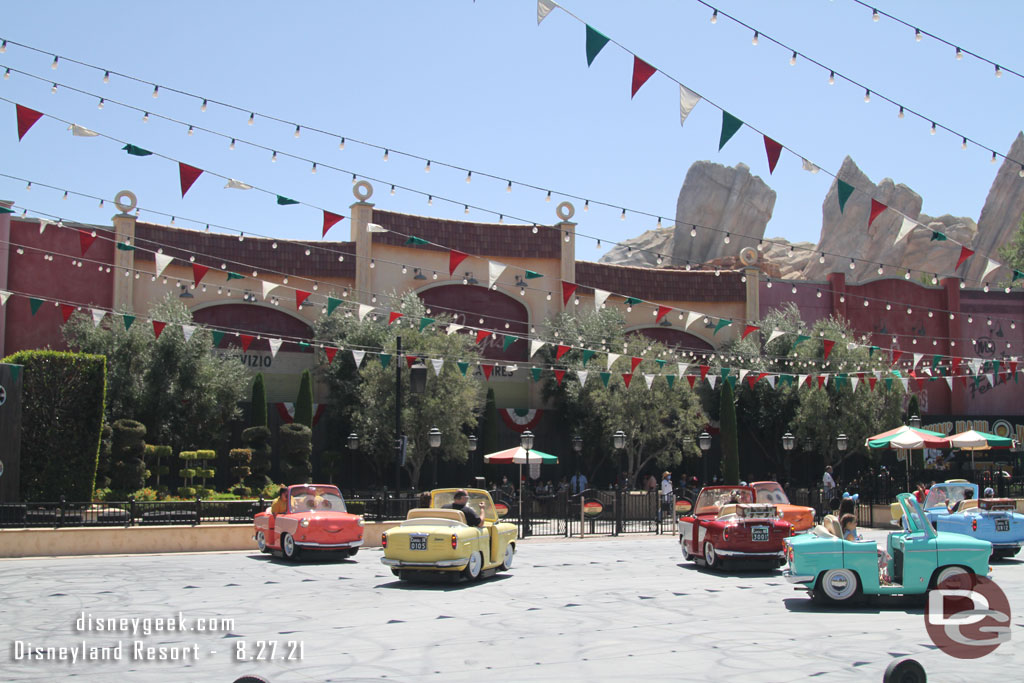 Plenty of room on the dance floor with Luigi and his cousins.  I counted only 11 cars in service this afternoon, about half capacity only.