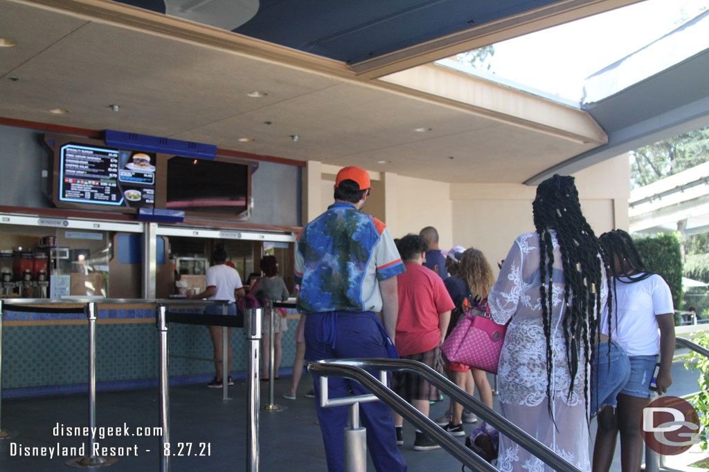 Only one window was open to take walk up orders and the line had several guests in it.