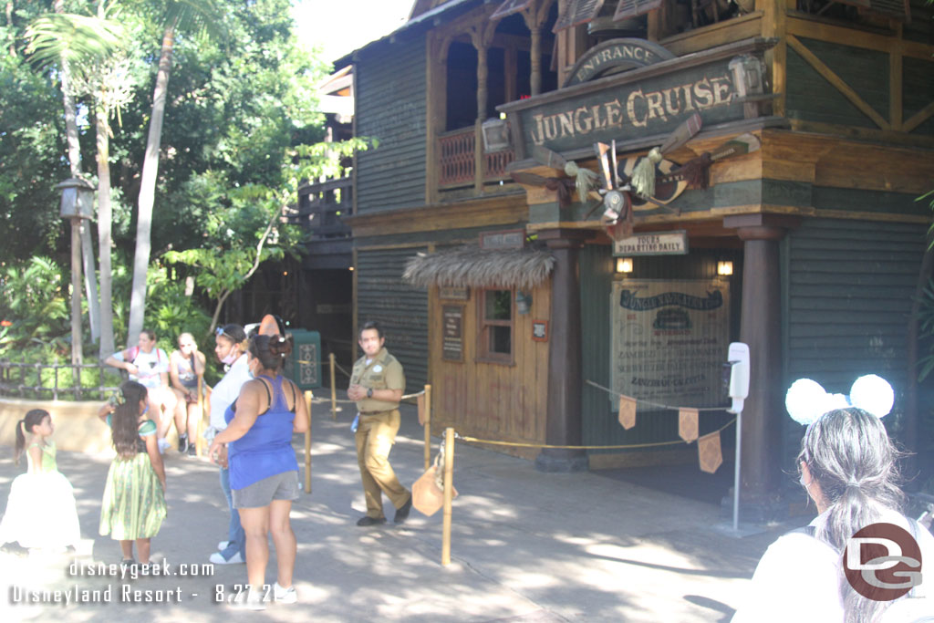 Jungle Cruise was also temporarily closed. The Jungle Cruise issue appeared to be in the queue I saw custodial in there working as I walked by and boats were still operating.