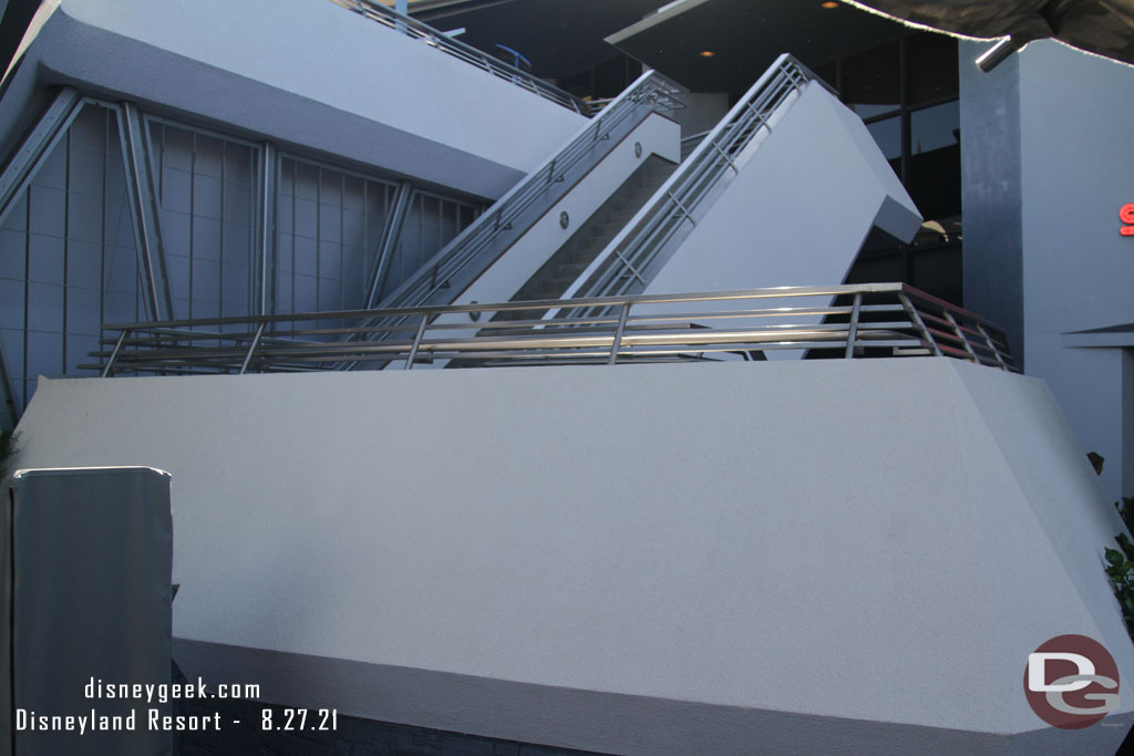 The Space Mountain queue emergency stairs have been completed.