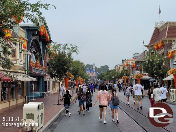 Main Street USA at 7:45am, 15 minutes prior to park opening.