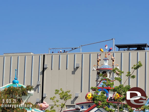 A team was on the roof meeting.