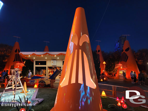 Lighting meeting guests in his Haul-O-Weencostume for Trunk-Or-Treating