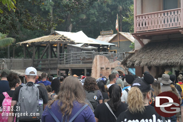 The largest group heading through Adventureland.