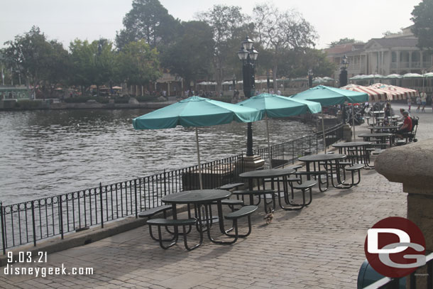 Riverfront dinning is an option right now.  