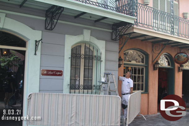 A crew was out painting in New Orleans Square as we exited.