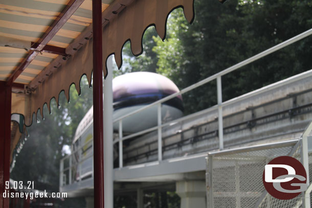 A monorail on the beamway as we steamed through Tomorrowland.