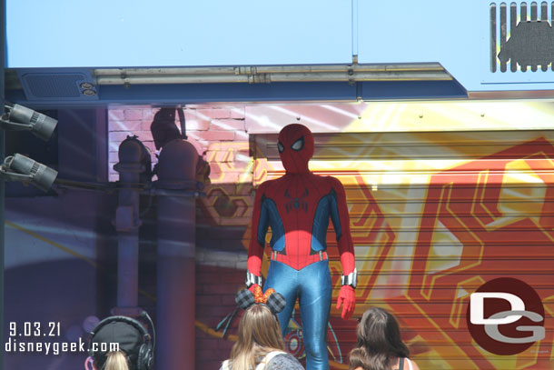 Spider-Man greeting guests