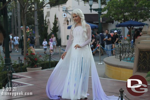 Elsa was greeting guests in Carthay Circle.