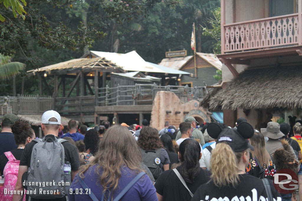 The largest group heading through Adventureland.